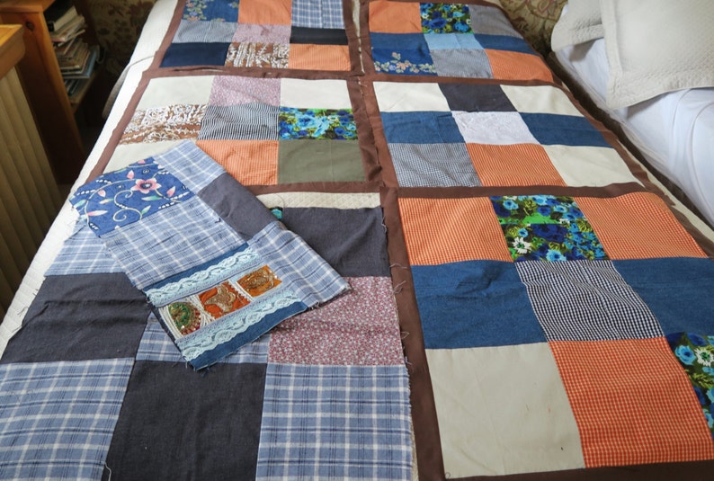 Lot Large Quilt Blocks 7 Country Quilt Blocks Unfinished Etsy