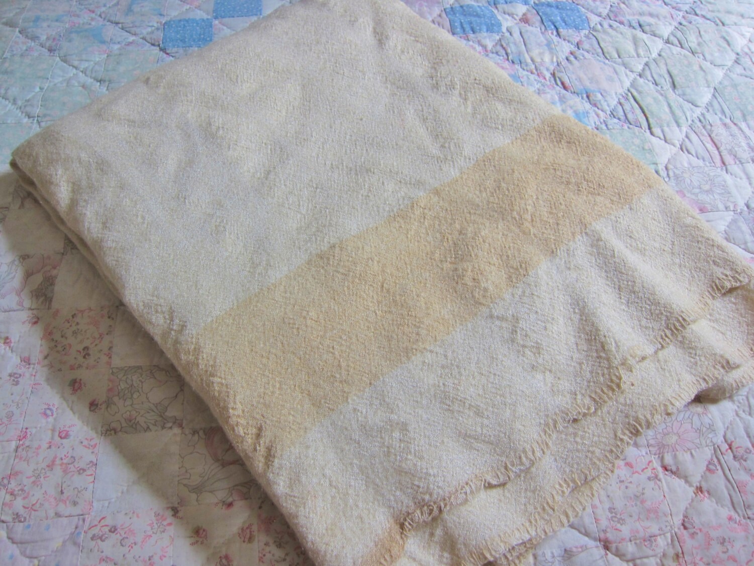 Antique PRIM wool BLANKET handwoven blanket 1900 1925 Etsy