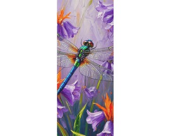 Purple Orange Dragonfly Yoga Mat | Floral Pilates Meditation Mat | Nature Wellness Gift