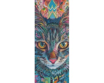 Tabby Cat Yoga Mat, Cute Cat Pilates Mat, Cozy Meditation Exercise Mat, Cat Lover Fitness Gift, Kawaii Wellness Accessory