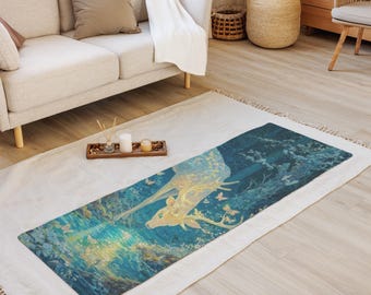 Moonlit Deer Yoga Mat | Forest Meditation Pilates Mat | Mystical Nature Wellness Gift