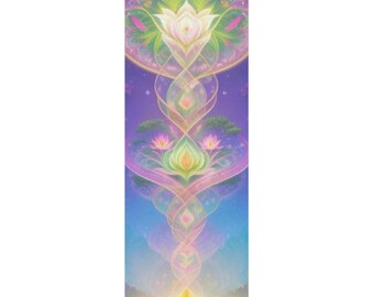 Pastel Lotus DNA Yoga Mat | Helix Pilates Exercise Mat | STEM Wellness Aesthetic