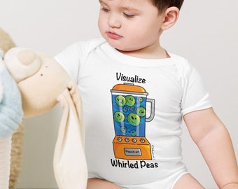 Visualize Whirled Peas 100% Cotton Baby Short Sleeve One Piece, Onesie, Bodysuit