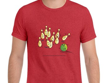 Bowling Ball and Pins Unisex Short Sleeve T-Shirt