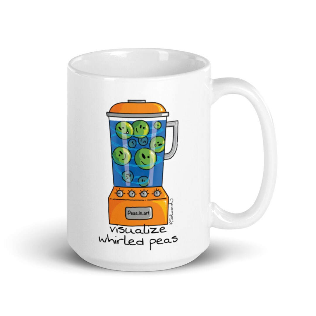 Visualize Whirled Peas White Ceramic Mug - Etsy