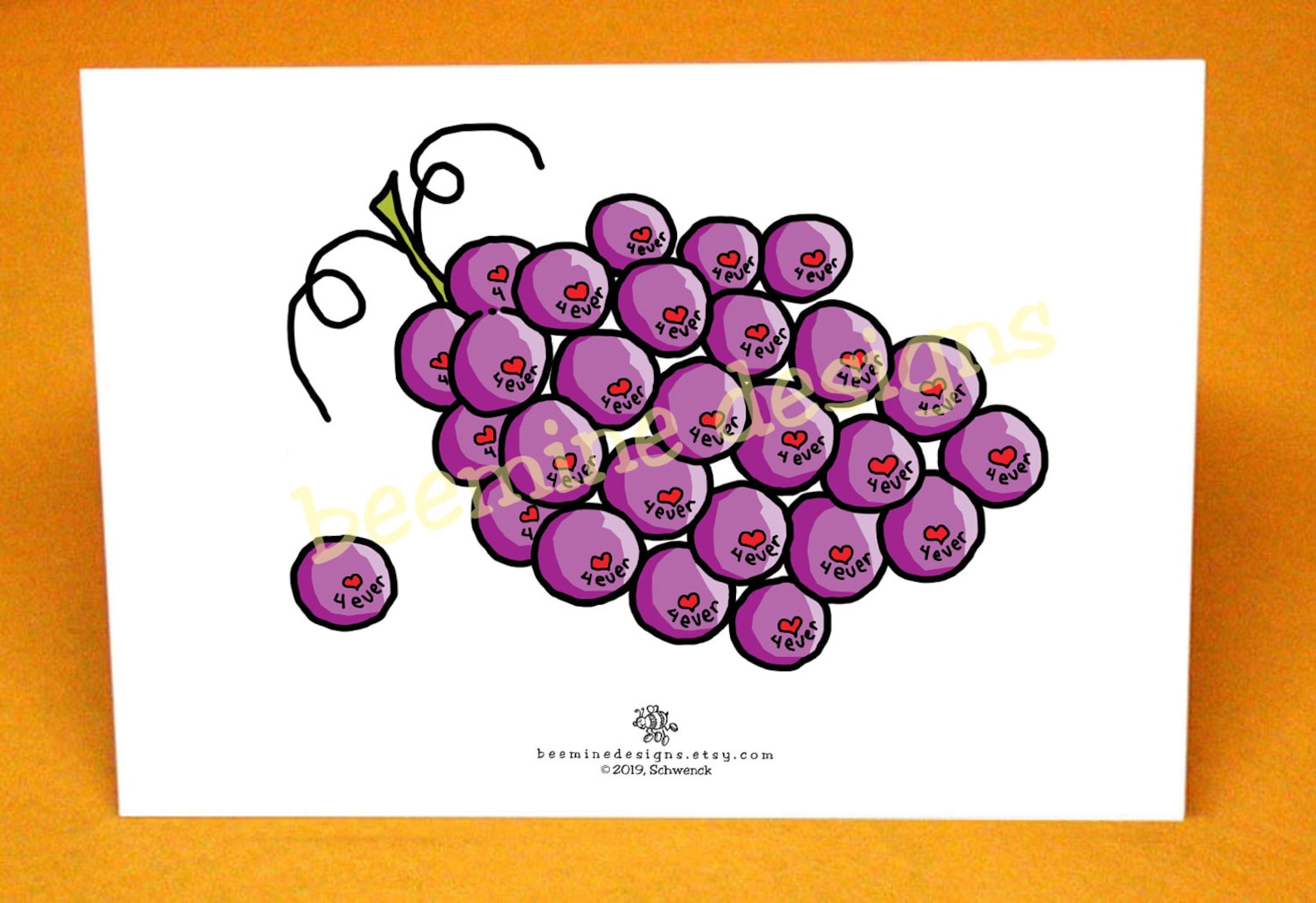 Bunch of GRAPES Greeting Card With Choice of Printed Message Etsy UK