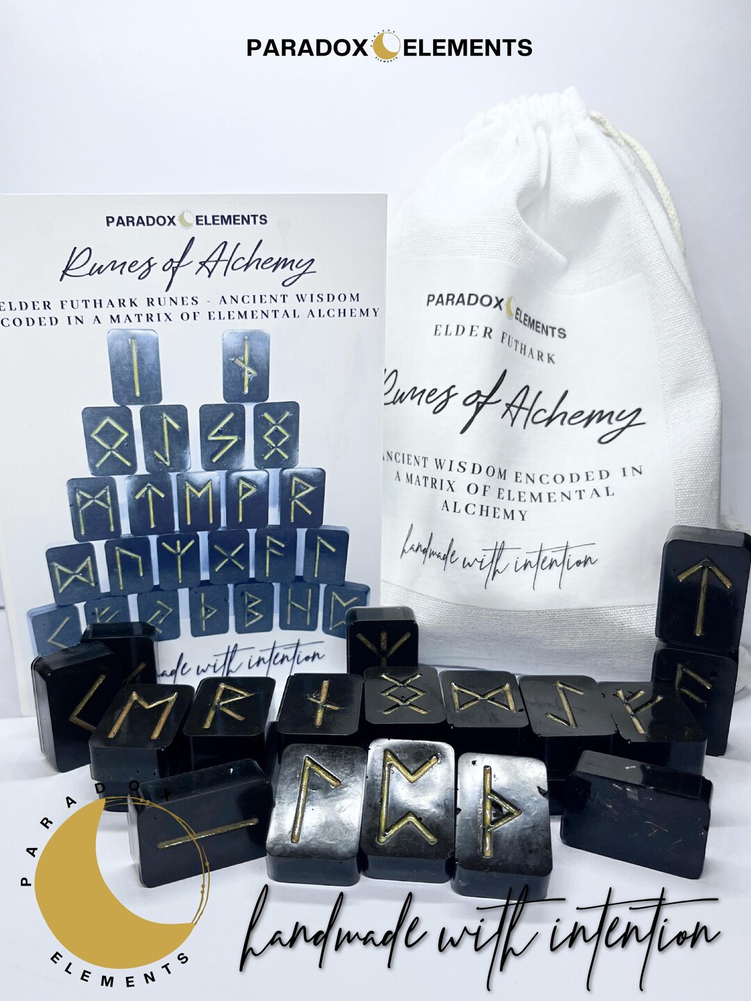 Runes of Alchemy | 24 Elder Futhark Runes | Orgonite | Obsidian | Lapis ...