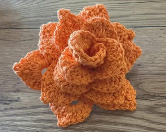 Gehäkelte Blumen-Luffa, Baumwollgarn-Badewäsche, handgemachtes Rosen-Design, umweltfreundliches Badezimmerzubehör
