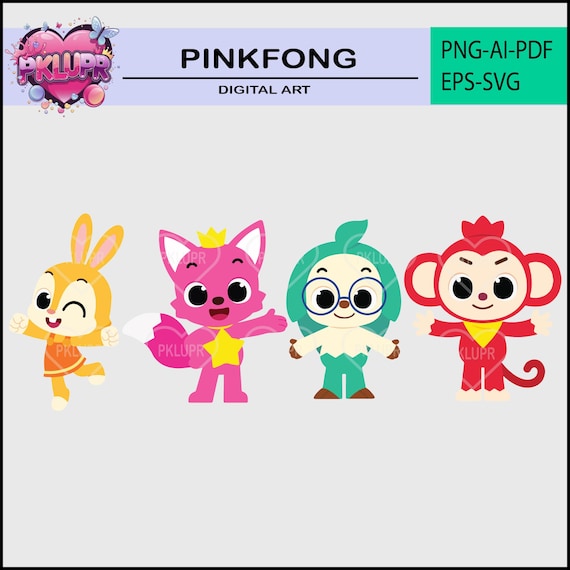 Pinkfong Friends Digital Art (png, Ai, Pdf, Eps, Svg) - Etsy