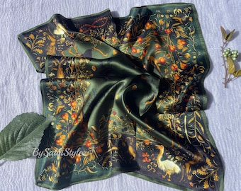 100% Silk Scarf, Pure Silk Neck Scarf, Silk Bandanna, Silk Neckerchief, Silk Hair Scarf, Personalized Scarf Gift, Pick 3 For Discount