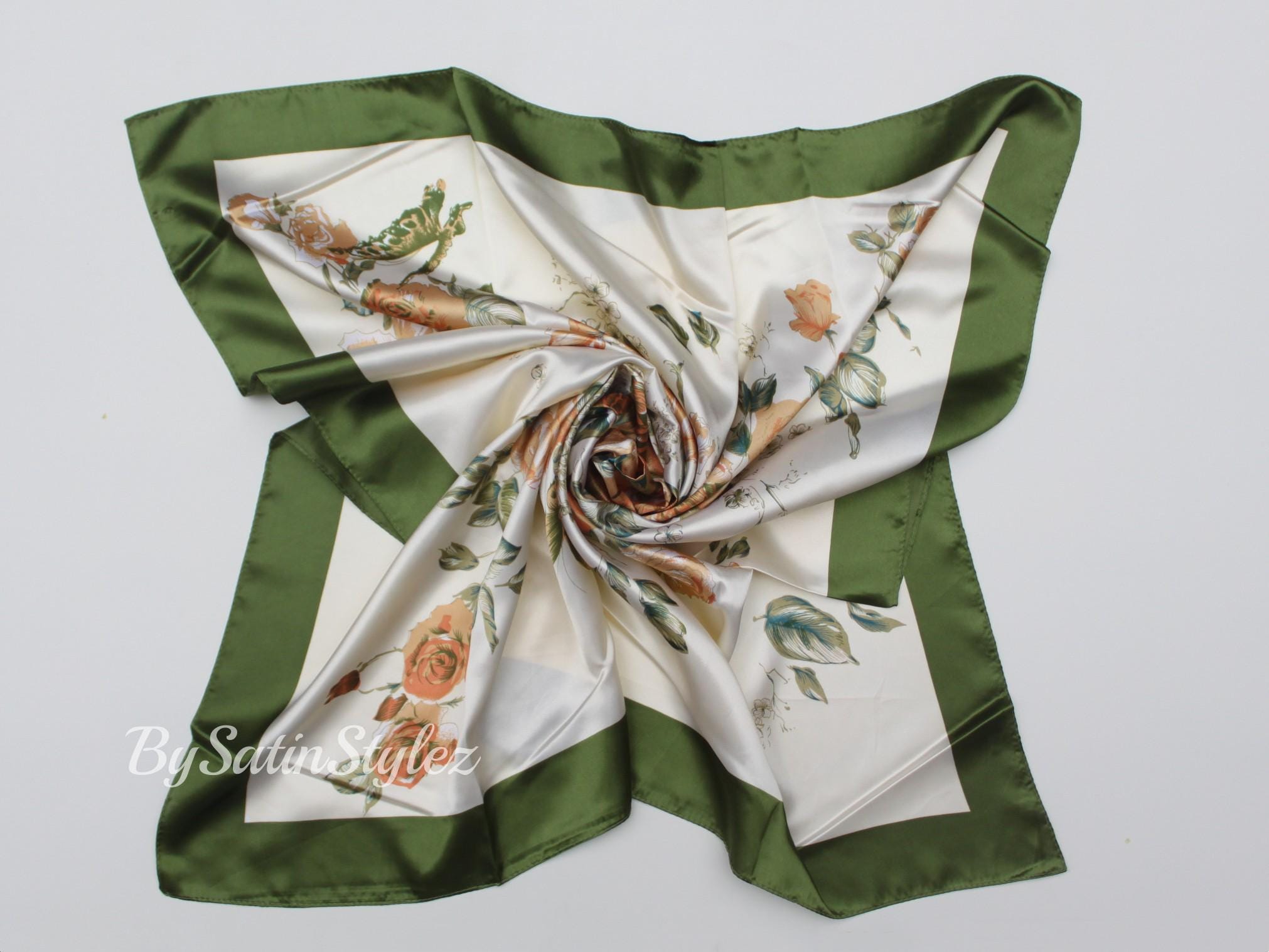 Foulard Long En Soie Imprimé République Dominicaine Pour Femme - Satin Doux, Multifonction