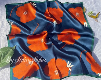 100% Silk Scarf, Pure Silk Neck Scarf, Silk Bandanna, Silk Neckerchief, Silk Hair Scarf, Personalized Scarf Gift, Pick 3 For Discount