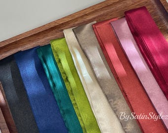 Satin Skinny Scarf, Silk Feel Neck Scarf, Solid Color Ribbon, Narrow Hair Scarf, Purse Scarf, Personalized Scarf Gift, Pick 3 For Discount