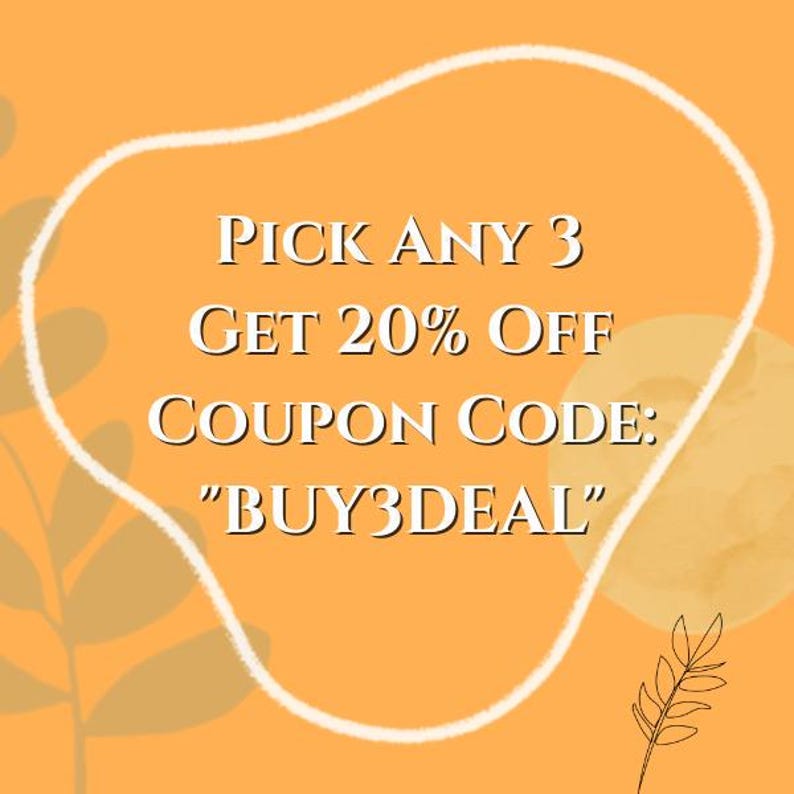 May include: A yellow background with a white circle containing the text "PICK ANY 3 GET 20% OFF COUPON CODE: "BUY3DEAL""