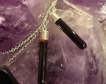 Sterling Silver Blood Vial Pendant Kit - Lovers - Includes Anticoagulantt - Jewelry Kit – Rituals, Friends, Lovers, Magic - Eternal Bonding