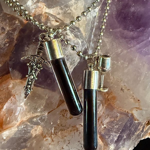 Dos viales de sangre con anticoagulante - Kit de joyería - Rituales, amigos, amantes y magia personalizada - Vínculo eterno - Bloodvials