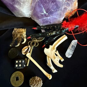 Bone throwing divination kit – Bone kit – Osteomancy- Divination – Voodoo – Hoodoo – Witchcraft – Oddities – Folk magic