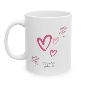 Gepersonaliseerde mok voor Valentijnsdag - Unieke cadeau-ideeën voor koppels, keramische mok 11 oz voor vriendjes en vriendinnetjes