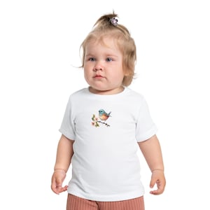 Little Birdie Tee - Bird Lover Baby Short Sleeve T-Shirt for Animal Fans, Cute Infant Tee for Nature Enthusiasts, Avian Design Shirt