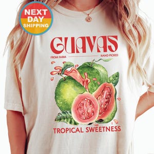 Guavas Retro Commercial Graphic Comfort Colors® Shirt, Vintages Guavas Label T-Shirt, Exotic Fruit Lover, Cute Unisex Adult Graphic Tee
