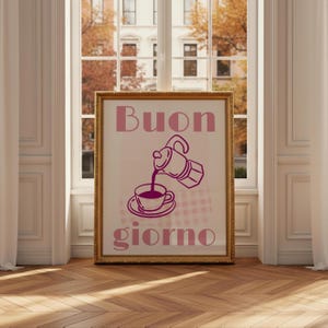 Stampa artistica di Buongiorno Coffee: Poster da cucina Moka Pot (download digitale)