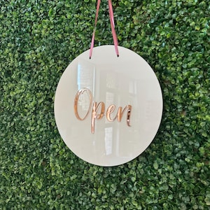 White Acrylic Open Close Sign, Open Sign for Beauty Shop, Open Sign for ...