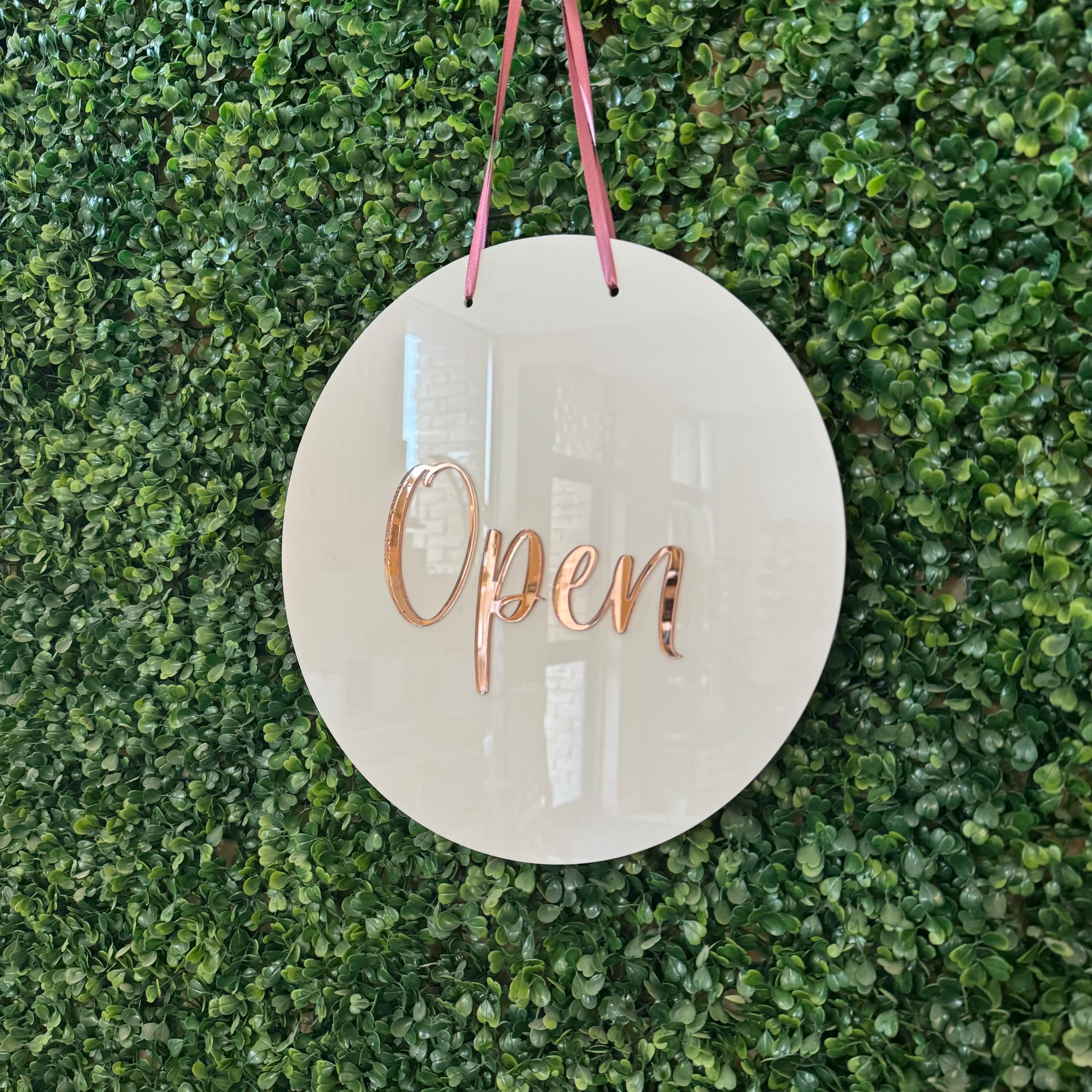 White Acrylic Open Close Sign, Open Sign for Beauty Shop, Open Sign for ...