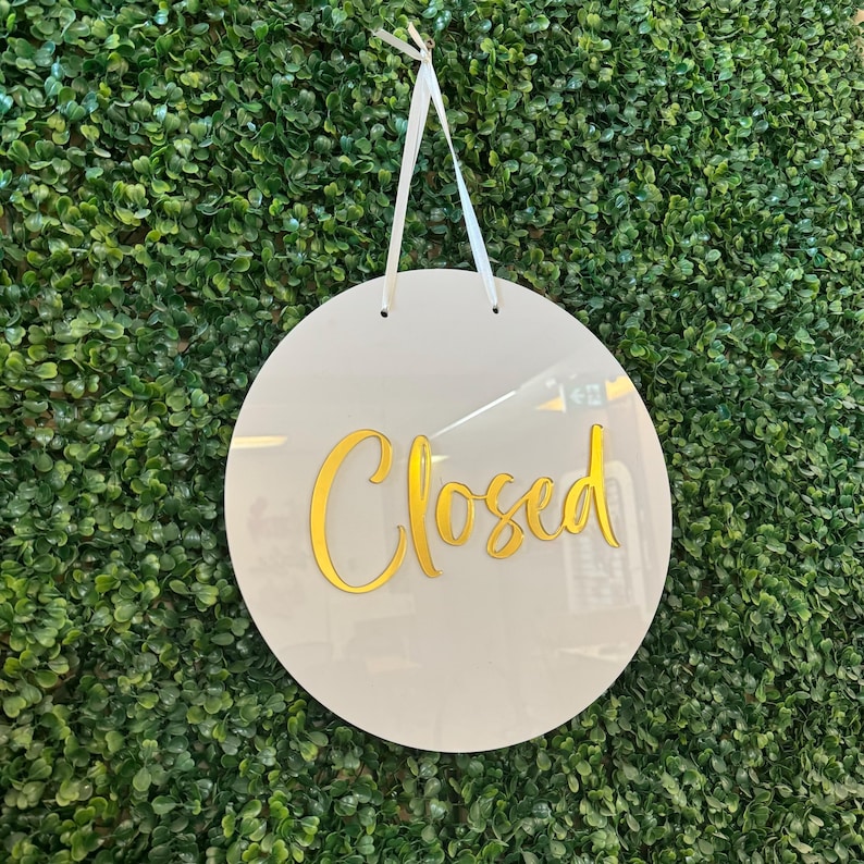 White Acrylic Open Close Sign, Open Sign for Beauty Shop, Open Sign for ...