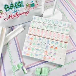 Travel Mahjong Tile Set - Garden Party Pastel Mahjong Tiles