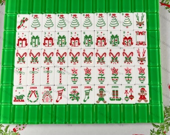クリスマス麻雀牌（マットとシャッフラー付き）
