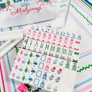 Travel Mahjong Tile Set - Garden Party Bright Mahjong Tiles