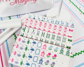 Travel Mahjong Tile Set - Garden Party Bright Mahjong Tiles