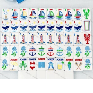 Mahjong Tiles The Nantucket Tile Collection with Matching Mat 画像 2