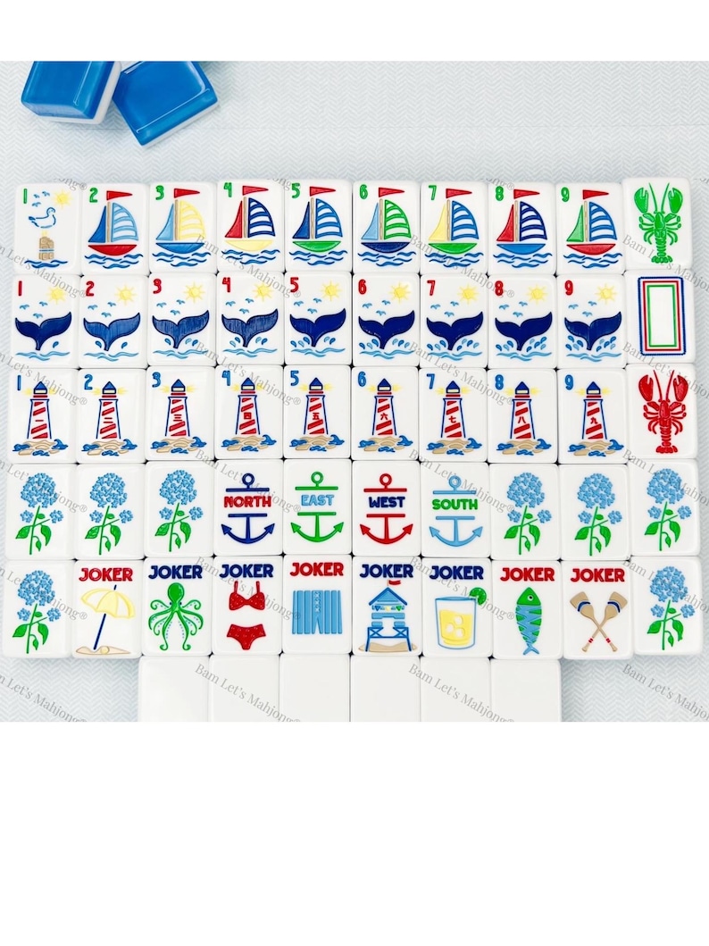 Mahjong Tiles The Nantucket Tile Collection with Matching Mat 画像 2