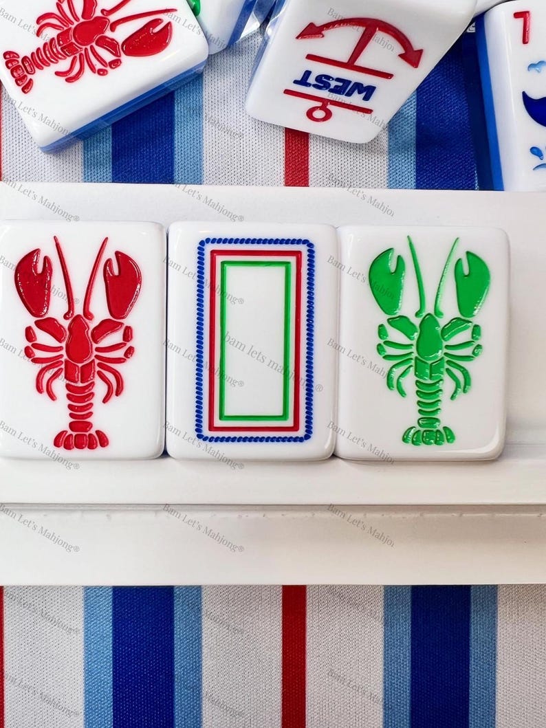 Mahjong Tiles The Nantucket Tile Collection with Matching Mat 画像 3