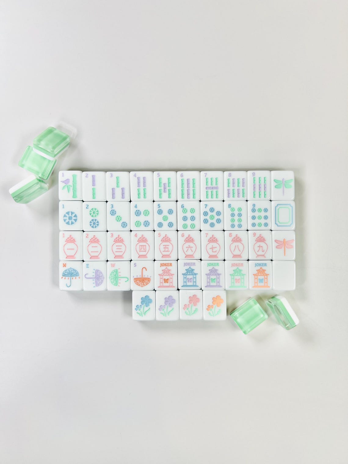 Travel Mahjong Tile Set - Garden Party Pastel Mahjong Tiles - Etsy