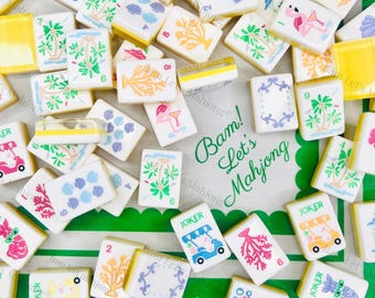 Mahjong Tiles Palm Royale and Matching Neoprene Mat