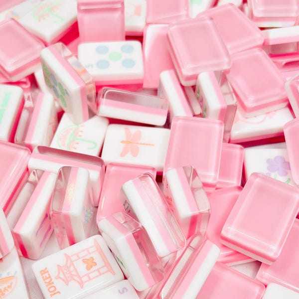 Juego de fichas de Mahjong para fiestas en el jardín y tapete de neopreno a juego.