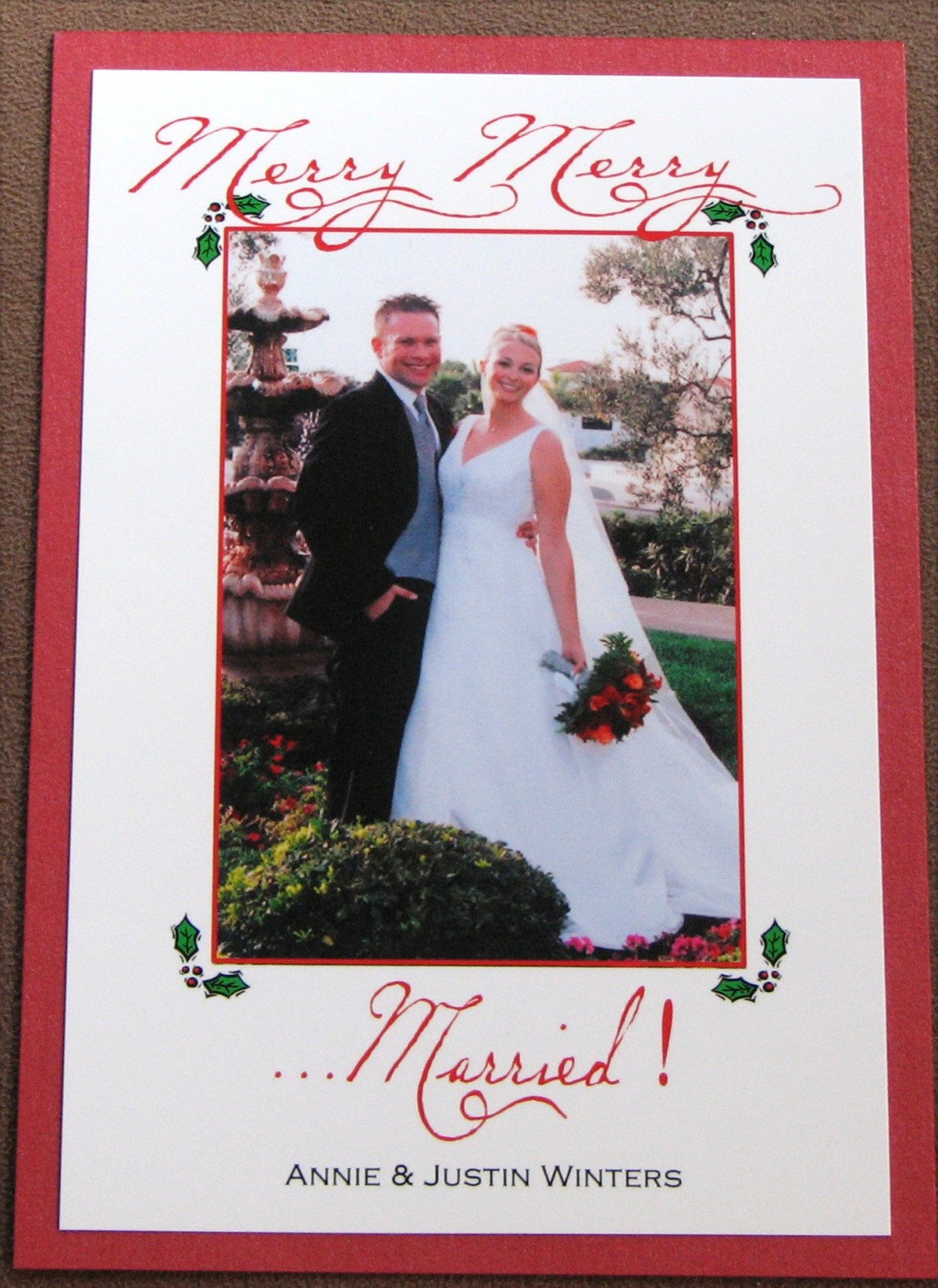 Just Married Christmas Cards 