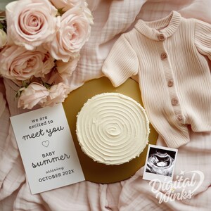 It’s a Girl Pregnancy Announcement Digital Baby Girl Reveal Editable Template for Social Media Pink Aesthetic Gender Reveal Baby Shower Idea