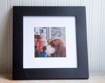Surreal Photography, Framed Art Print, Puppy Dog in The Window Photo, Cocker Spaniel