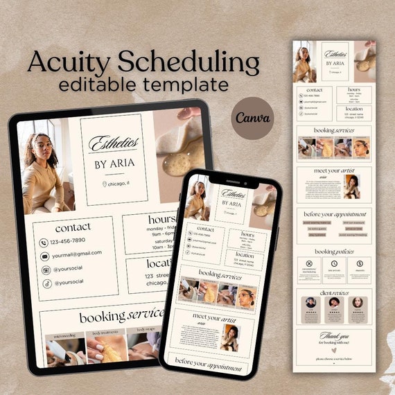 Acuity Scheduling Template Acuity Scheduling Template Esthetician Hair Stylist Lash Tech Nail Tech Acuity Template Booking Site