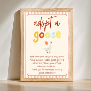 One Silly Goose Adoption Party Game: First Birthday Decor (Printable Template)