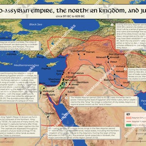 Das Neuassyrische Reich, das Nordreich & Jehuda (911–609 BC) | Bibel Landkarte Digitaler Download (PDF) | Instant Download Hausschule, Bibel