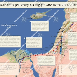 アブラハムのエジプトへの旅とカナンへの帰還 | 聖書地図デジタルダウンロード (PDF)