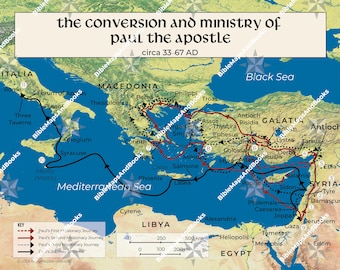 Mapa Pawła Apostoła | Studium Biblii, edukacja domowa (pobierz plik PDF)