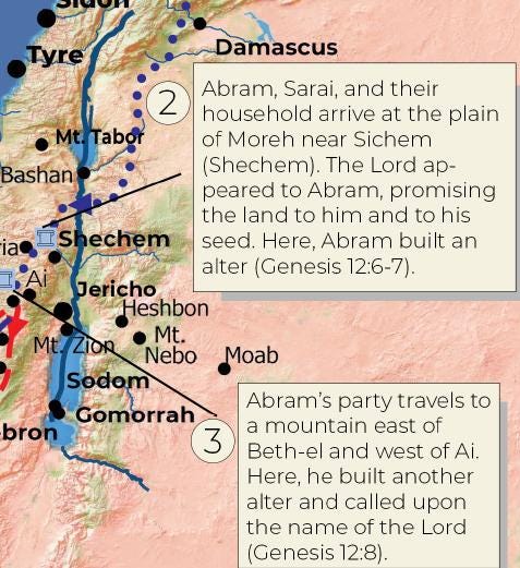 Abraham S Journey To Egypt Return To Canaan Bible Map Digital Il Jh1g 