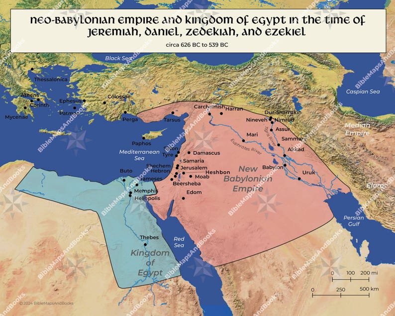 Neo-babylonian Empire & Kingdom of Egypt Bible Map (PDF) - Etsy