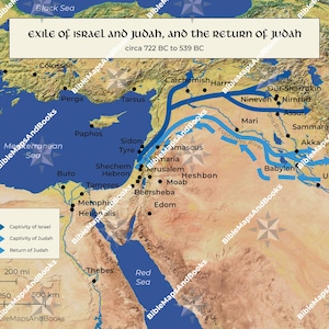 Exil und Heimkehr der Juden und Israels (722–539 BC) | Bibel Karte Digitaler Download (PDF) Sofortiger Download | Bibelarbeit, Homeschool, Kirche