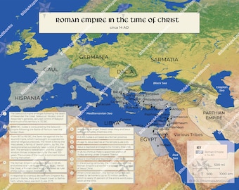 Mapa del Imperio Romano en tiempos de Cristo / Estudio bíblico, Educación en casa (PDF)